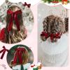 imageDEEKA Red Velvet Hair Bows 2 Sizes Long and Basic 4 Hair Bow Set for Toddler Girls Long Ponytail Knot Bows Alligator Clip Hair Accessories for Little Girls RedDark Red