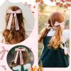 imageDEEKA Red Velvet Hair Bows 2 Sizes Long and Basic 4 Hair Bow Set for Toddler Girls Long Ponytail Knot Bows Alligator Clip Hair Accessories for Little Girls RedPink