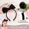 imageDEEKA Velvet Bow Headband 2 PCS Hair Band Hair Bows with bow Velvet Christmas Hair Accessories for Toddlers Women and Girls GreenRedBeige Black