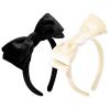 imageDEEKA Velvet Bow Headband 2 PCS Hair Band Hair Bows with bow Velvet Christmas Hair Accessories for Toddlers Women and Girls GreenRedBeige Black