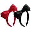 imageDEEKA Velvet Bow Headband 2 PCS Hair Band Hair Bows with bow Velvet Christmas Hair Accessories for Toddlers Women and Girls GreenRedBlack Red