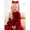 imageDEEKA Velvet Bow Headband 2 PCS Hair Band Hair Bows with bow Velvet Christmas Hair Accessories for Toddlers Women and Girls GreenRedBlack Red