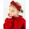 imageDEEKA Velvet Bow Headband 2 PCS Hair Band Hair Bows with bow Velvet Christmas Hair Accessories for Toddlers Women and Girls GreenRedBlack Red