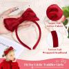 imageDEEKA Velvet Bow Headband 2 PCS Hair Band Hair Bows with bow Velvet Christmas Hair Accessories for Toddlers Women and Girls GreenRedGreen Red