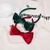 imageDEEKA Velvet Bow Headband 2 PCS Hair Band Hair Bows with bow Velvet Christmas Hair Accessories for Toddlers Women and Girls GreenRedGreen Red