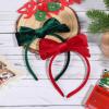 imageDEEKA Velvet Bow Headband 2 PCS Hair Band Hair Bows with bow Velvet Christmas Hair Accessories for Toddlers Women and Girls GreenRedGreen Red