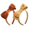 imageDEEKA Velvet Bow Headband 2 PCS Hair Band Hair Bows with bow Velvet Christmas Hair Accessories for Toddlers Women and Girls GreenRedOrange Gold