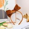 imageDEEKA Velvet Bow Headband 2 PCS Hair Band Hair Bows with bow Velvet Christmas Hair Accessories for Toddlers Women and Girls GreenRedOrange Gold