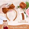 imageDEEKA Velvet Bow Headband 2 PCS Hair Band Hair Bows with bow Velvet Christmas Hair Accessories for Toddlers Women and Girls GreenRedOrange Gold