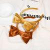 imageDEEKA Velvet Bow Headband 2 PCS Hair Band Hair Bows with bow Velvet Christmas Hair Accessories for Toddlers Women and Girls GreenRedOrange Gold