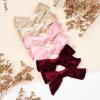 imageDEEKA Velvet Hair Accessories  4quot Handmade Knot Bows for Toddlers 6 PCS Red Green and Black Christmas Bows for Little KidsBeige Pink Burgundy