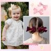 imageDEEKA Velvet Hair Accessories  4quot Handmade Knot Bows for Toddlers 6 PCS Red Green and Black Christmas Bows for Little KidsBeige Pink Burgundy