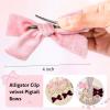 imageDEEKA Velvet Hair Accessories  4quot Handmade Knot Bows for Toddlers 6 PCS Red Green and Black Christmas Bows for Little KidsBeige Pink Burgundy