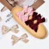 imageDEEKA Velvet Hair Accessories  4quot Handmade Knot Bows for Toddlers 6 PCS Red Green and Black Christmas Bows for Little KidsBeige Pink Burgundy
