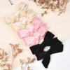 imageDEEKA Velvet Hair Accessories  4quot Handmade Knot Bows for Toddlers 6 PCS Red Green and Black Christmas Bows for Little KidsBlack Pink Beige