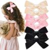 imageDEEKA Velvet Hair Accessories  4quot Handmade Knot Bows for Toddlers 6 PCS Red Green and Black Christmas Bows for Little KidsBlack Pink Beige