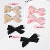 imageDEEKA Velvet Hair Accessories  4quot Handmade Knot Bows for Toddlers 6 PCS Red Green and Black Christmas Bows for Little KidsBlack Pink Beige