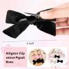 imageDEEKA Velvet Hair Accessories  4quot Handmade Knot Bows for Toddlers 6 PCS Red Green and Black Christmas Bows for Little KidsBlack Pink Beige