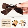 imageDEEKA Velvet Hair Accessories  4quot Handmade Knot Bows for Toddlers 6 PCS Red Green and Black Christmas Bows for Little KidsOrangeGoldBrown