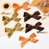 imageDEEKA Velvet Hair Accessories  4quot Handmade Knot Bows for Toddlers 6 PCS Red Green and Black Christmas Bows for Little KidsOrangeGoldBrown