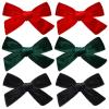 imageDEEKA Velvet Hair Accessories  4quot Handmade Knot Bows for Toddlers 6 PCS Red Green and Black Christmas Bows for Little KidsRed Green Black