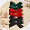 imageDEEKA Velvet Hair Accessories  4quot Handmade Knot Bows for Toddlers 6 PCS Red Green and Black Christmas Bows for Little KidsRed Green Black