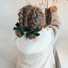 imageDEEKA Velvet Hair Accessories  4quot Handmade Knot Bows for Toddlers 6 PCS Red Green and Black Christmas Bows for Little KidsRed Green Black
