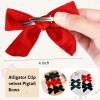 imageDEEKA Velvet Hair Accessories  4quot Handmade Knot Bows for Toddlers 6 PCS Red Green and Black Christmas Bows for Little KidsRed Green Black