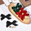 imageDEEKA Velvet Hair Accessories  4quot Handmade Knot Bows for Toddlers 6 PCS Red Green and Black Christmas Bows for Little KidsRed Green Black