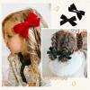 imageDEEKA Velvet Hair Accessories  4quot Handmade Knot Bows for Toddlers 6 PCS Red Green and Black Christmas Bows for Little KidsRed Green Black