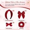 imageDEEKA Velvet Hair Bows ampamp Knotted Headband ampamp Scrunchy Fable Hair Bow Headband Set Velvet Scrunchies Alligator Clips for Toddler Girls ampamp Women BlackRed