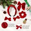 imageDEEKA Velvet Hair Bows ampamp Knotted Headband ampamp Scrunchy Fable Hair Bow Headband Set Velvet Scrunchies Alligator Clips for Toddler Girls ampamp Women BlackRed