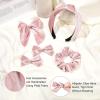 imageDEEKA Velvet Hair Bows ampamp Knotted Headband ampamp Scrunchy Fable Hair Bow Headband Set Velvet Scrunchies Alligator Clips for Toddler Girls ampamp Women BlackPink