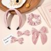 imageDEEKA Velvet Hair Bows ampamp Knotted Headband ampamp Scrunchy Fable Hair Bow Headband Set Velvet Scrunchies Alligator Clips for Toddler Girls ampamp Women BlackPink