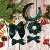 imageDEEKA Velvet Hair Bows ampamp Knotted Headband ampamp Scrunchy Fable Hair Bow Headband Set Velvet Scrunchies Alligator Clips for Toddler Girls ampamp Women BlackDark Green