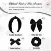 imageDEEKA Velvet Hair Bows ampamp Knotted Headband ampamp Scrunchy Fable Hair Bow Headband Set Velvet Scrunchies Alligator Clips for Toddler Girls ampamp Women BlackBlack