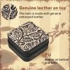 imageDEEKA Western Jewelry Box Case Real Leather Turquoise and Brown Embossed Tooled Travel Jewelry Organizer Gifts Christmas Gifts for Women Country Girls Cowgirl Stuff Portable Travel Accessories GreenBlack Embossed