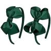 imageDEEKA 2 PCS 4quot Dark Green Bow Headband Grosgrain Ribbon Hair Bows for Toddlers Hair Band Accessories for Little Girls Kids Set of 2 Dark GreenHunter Green