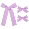 imageDEEKA Blue Cotton Linen Hair Bows 2 Sizes 5quotampamp35quot Soft Hair Bow set for Toddler Girls Long Ponytail Knot Bows Alligator Clip Hair Accessories for Little School Girls BluePurple