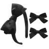 imageDEEKA Dark Green Velvet Bow Headband ampamp 2 Pcs Velvet Hair Bows Set  Uniform Hair Accessories for Little Toddler School GirlsBlack