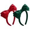 imageDEEKA Velvet Bow Headband 2 PCS Hair Band Hair Bows with bow Velvet Christmas Hair Accessories for Toddlers Women and Girls GreenRedGreen Red
