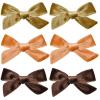imageDEEKA Velvet Hair Accessories  4quot Handmade Knot Bows for Toddlers 6 PCS Red Green and Black Christmas Bows for Little KidsOrangeGoldBrown