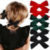 imageDEEKA Velvet Hair Accessories  4quot Handmade Knot Bows for Toddlers 6 PCS Red Green and Black Christmas Bows for Little KidsRed Green Black