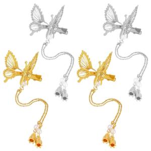 imageDEEKA 12 PCS 3D Moving Butterfly Hair Clips Metal Gold Moving Wings Butterfly Hair Accessories 90s Hair Clips Barrette for Women and Girls GoldGoldSilver with Tassel