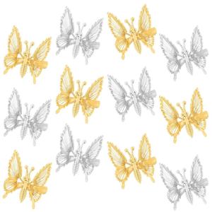 imageDEEKA 12 PCS 3D Moving Butterfly Hair Clips Metal Gold Moving Wings Butterfly Hair Accessories 90s Hair Clips Barrette for Women and Girls GoldGoldSilver
