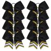 imageDEEKA 10 PCS 8quot Rhinestones Large Cheer Hair Bows Glitter Cheer Ponytail Holder Handmade for Teen Girls Softball Cheerleader Sports Hot PinkBlackGoldWhitePack of 8
