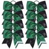 imageDEEKA 10 PCS 8quot Rhinestones Large Cheer Hair Bows Glitter Cheer Ponytail Holder Handmade for Teen Girls Softball Cheerleader Sports Hot PinkGlitter BlackGreenPack of 8
