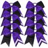 imageDEEKA 10 PCS 8quot Rhinestones Large Cheer Hair Bows Glitter Cheer Ponytail Holder Handmade for Teen Girls Softball Cheerleader Sports Hot PinkGlitter BlackPurplePack of 8