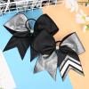 imageDEEKA 10 PCS 8quot Rhinestones Large Cheer Hair Bows Glitter Cheer Ponytail Holder Handmade for Teen Girls Softball Cheerleader Sports Hot PinkGlitter SilverBlackPack of 8