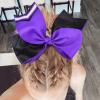 imageDEEKA 10 PCS 8quot Rhinestones Large Cheer Hair Bows Glitter Cheer Ponytail Holder Handmade for Teen Girls Softball Cheerleader Sports Hot PinkGlitter BlackPurplePack of 8